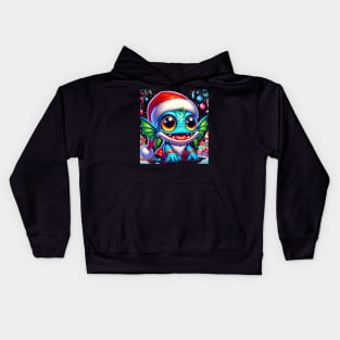 Joyful Baby Murloc in Santa Hat: Christmas Adventure Kids Hoodie